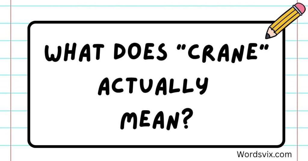 What Does "Crane" Actually Mean?